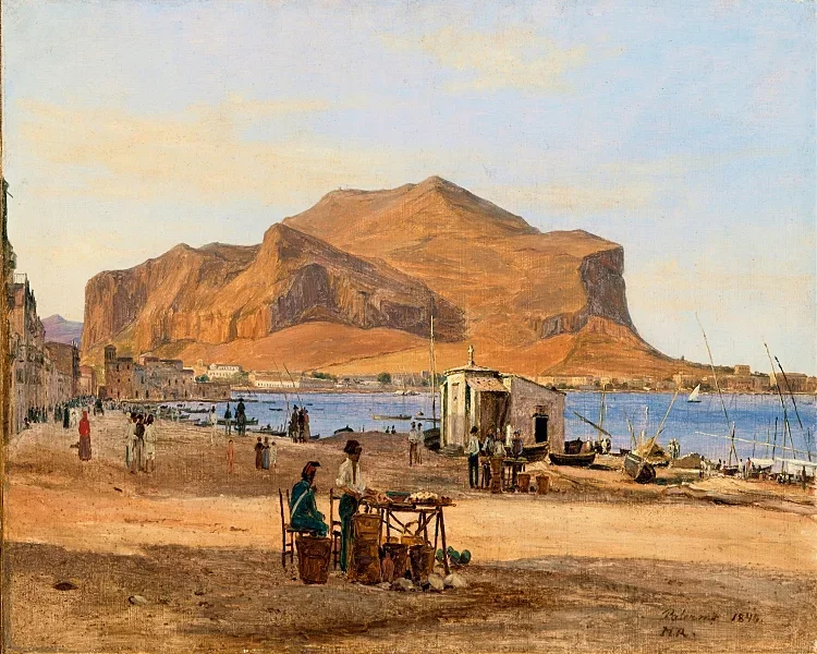 Hafen von Palermo mit Blick auf Monte Pellegrino – 1840