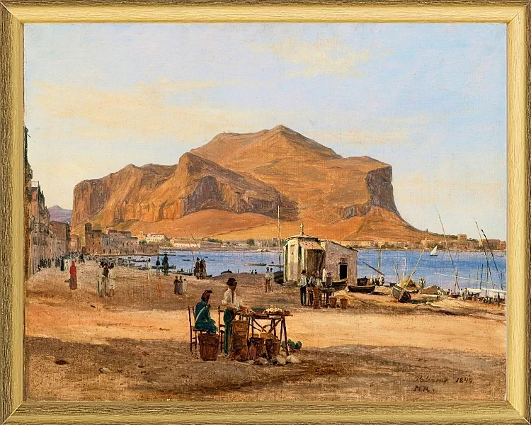 Hafen von Palermo mit Blick auf Monte Pellegrino – 1840