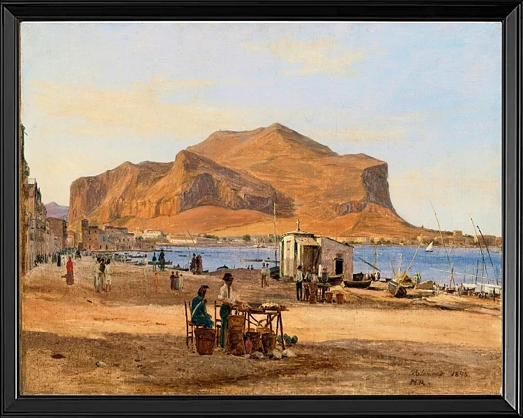 Hafen von Palermo mit Blick auf Monte Pellegrino – 1840