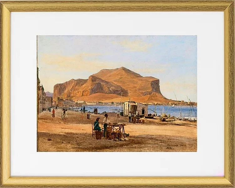 Hafen von Palermo mit Blick auf Monte Pellegrino – 1840