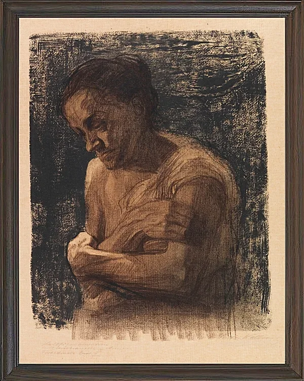 Halvlængde af en kvinde med korslagte arme - 1905