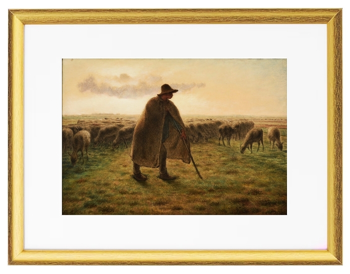 Hirte bewacht seine Herde - 1865