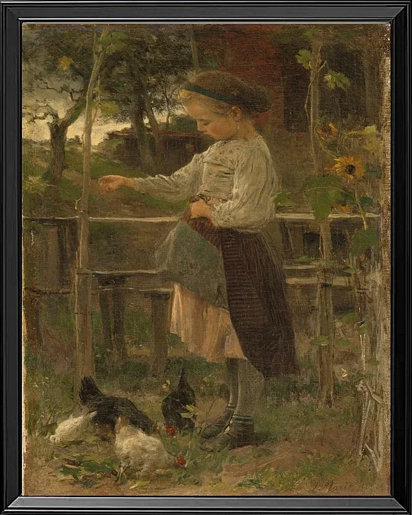 Hühner füttern - 1866