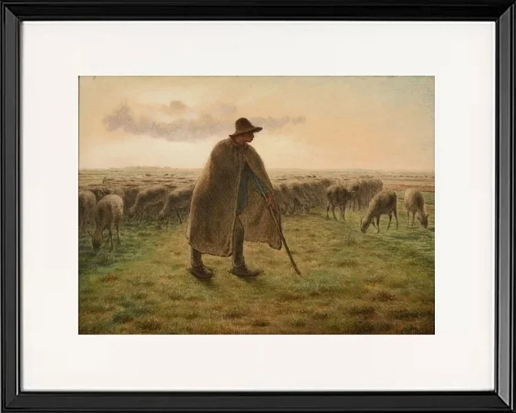 Hirte bewacht seine Herde - 1865