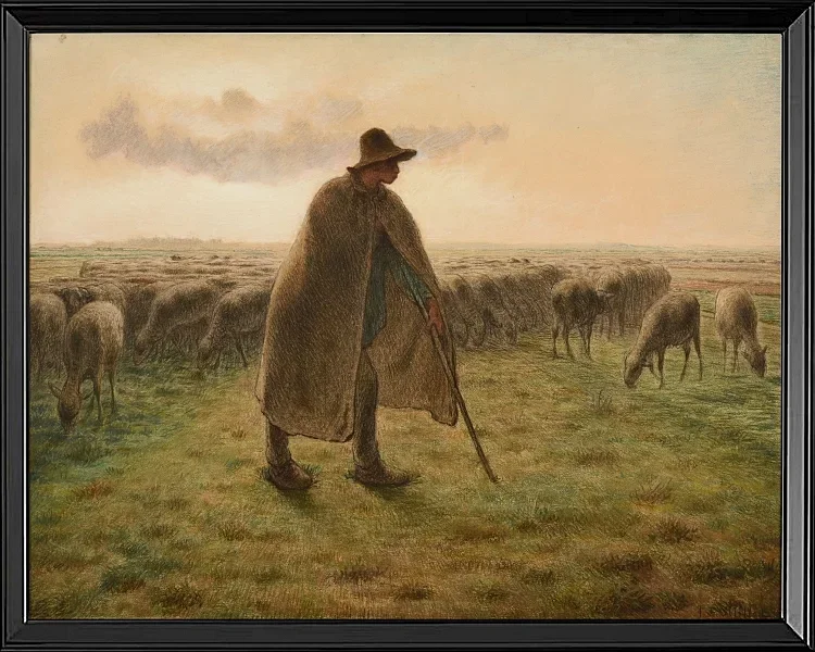 Hirte bewacht seine Herde - 1865