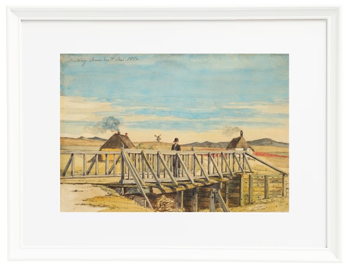 Landschaft mit einer Brücke bei Mosbjerg - 1833
