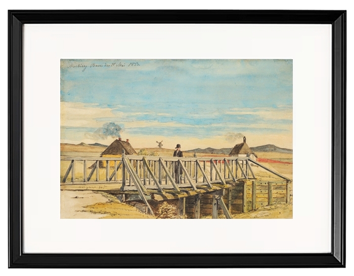 Landschaft mit einer Brücke bei Mosbjerg - 1833