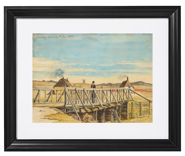 Landschaft mit einer Brücke bei Mosbjerg - 1833