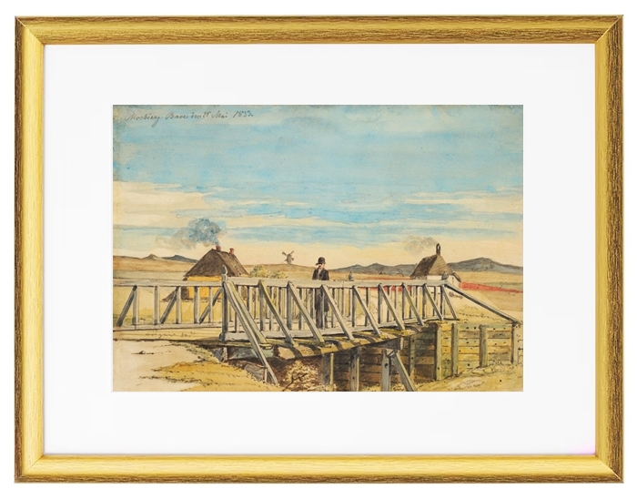 Landschaft mit einer Brücke bei Mosbjerg - 1833