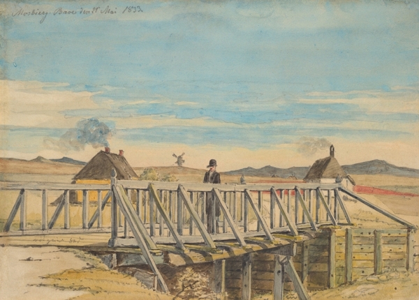 Landschaft mit einer Brücke bei Mosbjerg - 1833