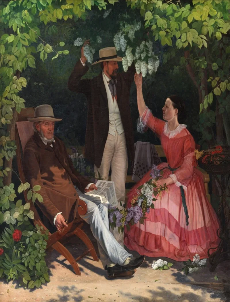 Vilhelm Kyhn – Im Pavillon 1858 | Giclée Kunstdruck gerahmt