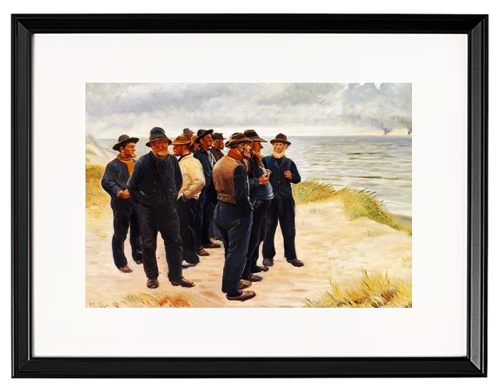 Skagen Fischer am Strand mit Blick aufs Meer – 1925