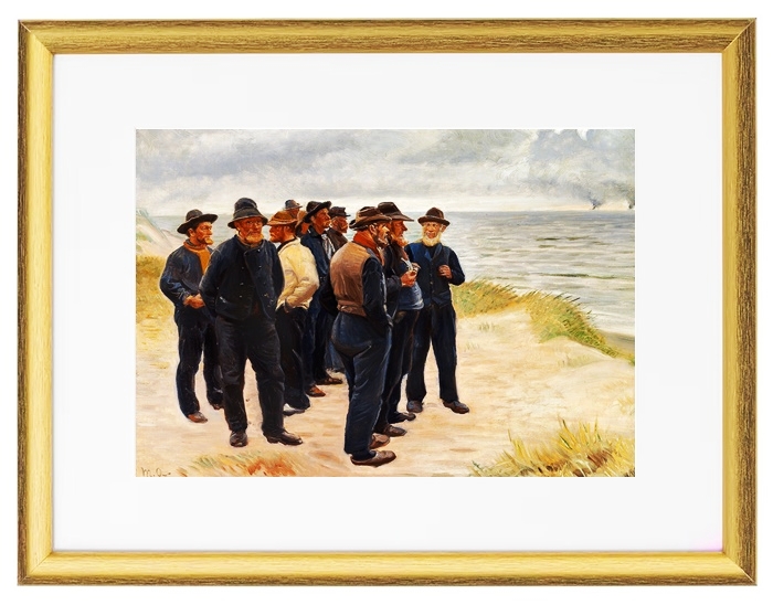 Skagen Fischer am Strand mit Blick aufs Meer – 1925