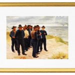 Skagen Fischer am Strand mit Blick aufs Meer – 1925