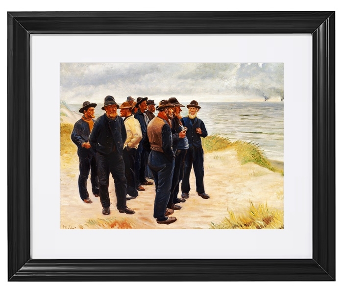 Skagen Fischer am Strand mit Blick aufs Meer – 1925