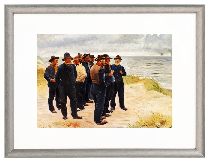 Skagen Fischer am Strand mit Blick aufs Meer – 1925