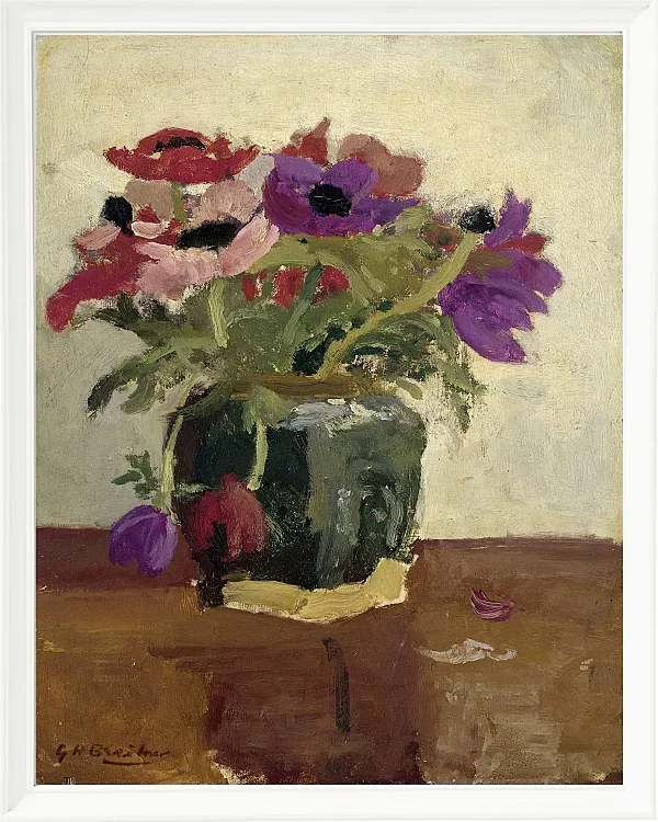Ingwertopf mit Anemonen - 1900