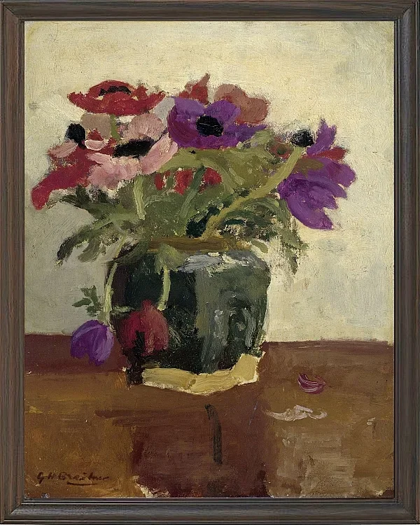 Ingwertopf mit Anemonen - 1900