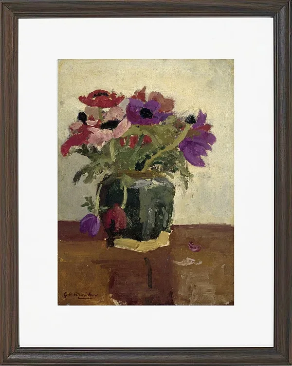 Ingwertopf mit Anemonen - 1900