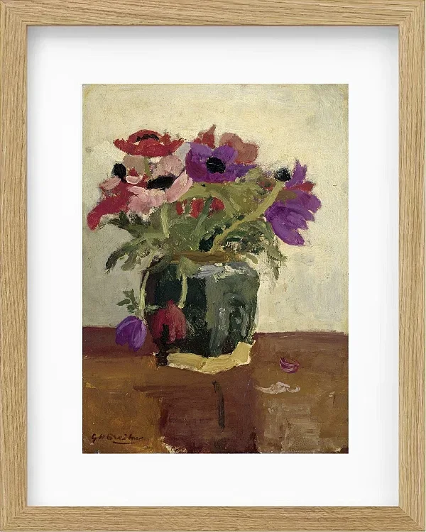 Ingwertopf mit Anemonen - 1900