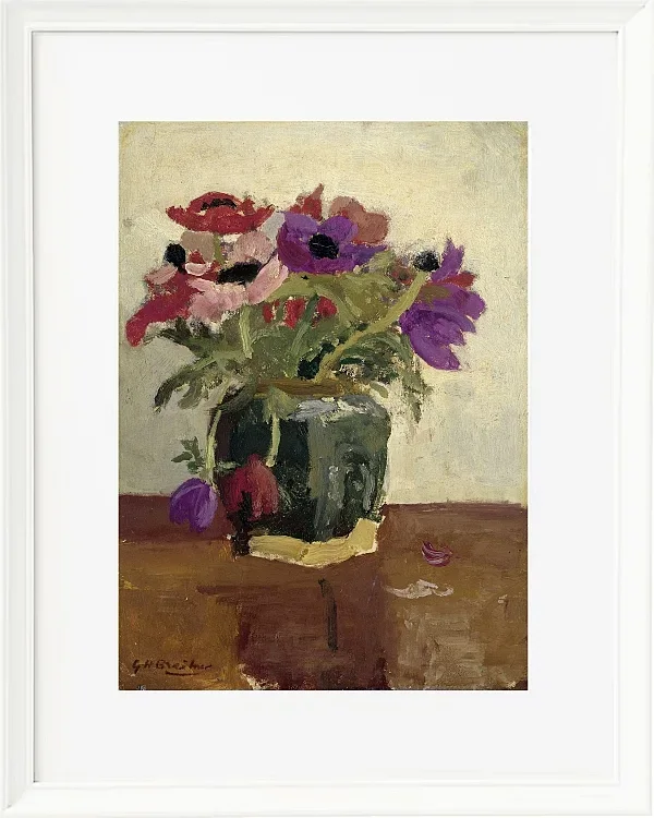 Ingwertopf mit Anemonen - 1900
