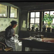 Interieur mit nähender Frau - 1909