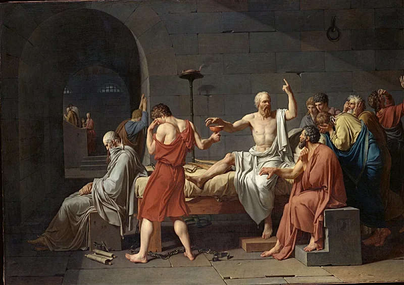 Jacques-Louis David | Der Tod des Sokrates - 1787 | Gerahmter Kunstdruck | Klassizismus | formida