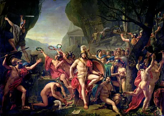Jacques-Louis David | Leonidas ved Thermopylae - 1814 | Indrammet kunsttryk | Klassicisme | formida