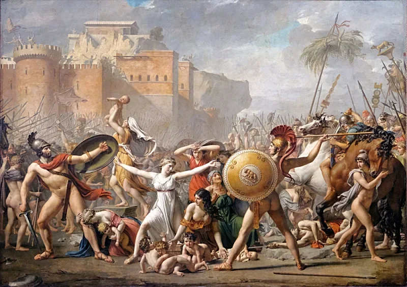 Jacques-Louis David | Sabinskvindernes indgriben - 1799 | Indrammet kunsttryk | Klassicisme | formida