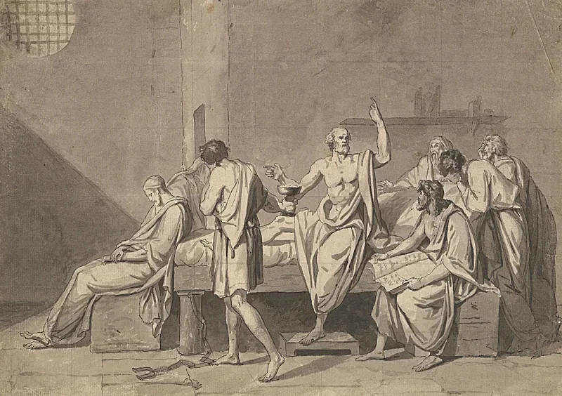 Jacques-Louis David | Sokrates' død - 1782 | Indrammet kunsttryk | Klassicisme | formida