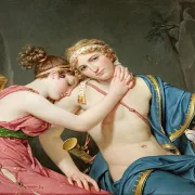 Jacques-Louis David | Telemachos og Eucharis farvel - 1818 | Indrammet kunsttryk | Klassicisme | formida