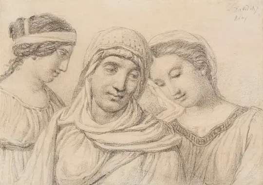 Jacques-Louis David | Tre kvinder - 1817 | Indrammet kunsttryk | Klassicisme | formida