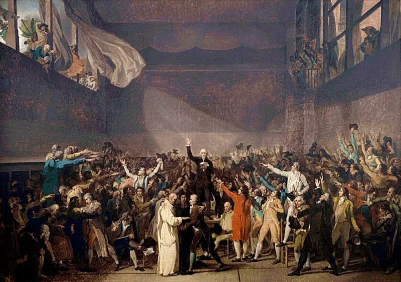 Jacques-Louis David | Balsalsed, 20. juni - 1789 | Indrammet kunsttryk | Klassicisme | formida