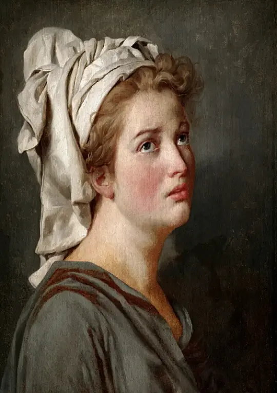 Jacques-Louis David | Ung kvinde med turban - 1780 | Indrammet kunsttryk | Klassicisme | formida