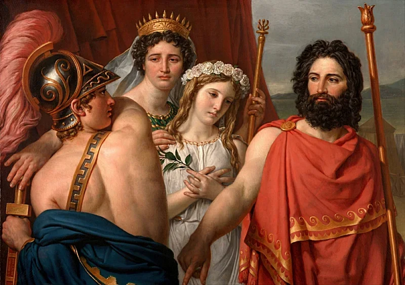 Jacques-Louis David | Achilleus vrede - 1819 | Indrammet kunsttryk | Klassicisme | formida