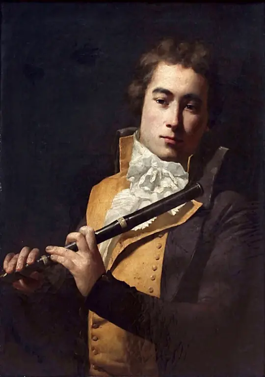 Jacques-Louis David | Fløjtenist François Devienne - 1792 | Indrammet kunsttryk | Klassicisme | formida