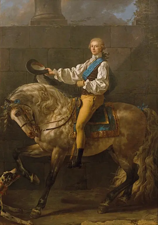 Jacques-Louis David | Ridesportræt af Stanisław Kostka Potocki - 1781 | Indrammet kunsttryk | Klassicisme | formida