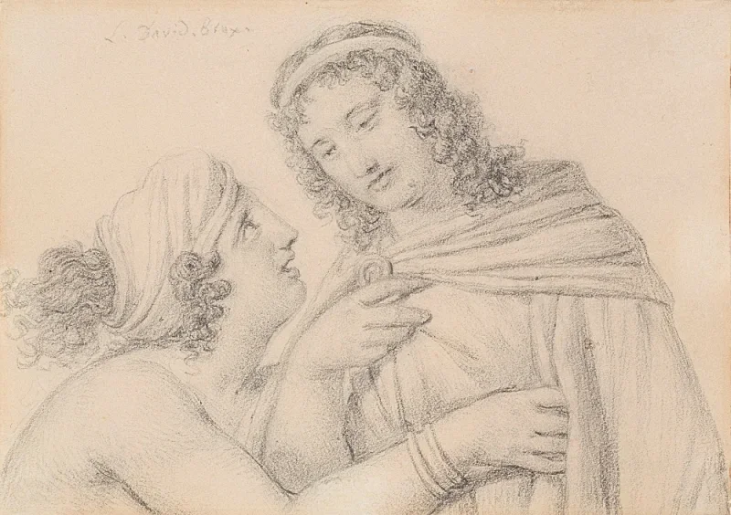 Jacques-Louis David | Mand og kvinde - 1817 | Indrammet kunsttryk | Klassicisme | formida