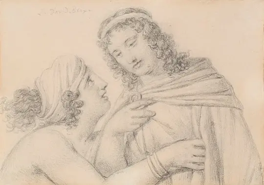 Jacques-Louis David | Mand og kvinde - 1817 | Indrammet kunsttryk | Klassicisme | formida