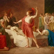 Jacques-Louis David | Achilleus sørger over Patroklos død - 1824 | Indrammet kunsttryk | Klassicisme | formida