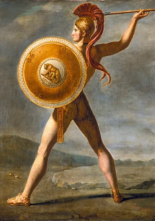 Jacques-Louis David | Romersk kriger - 1824 | Indrammet kunsttryk | Klassicisme | formida