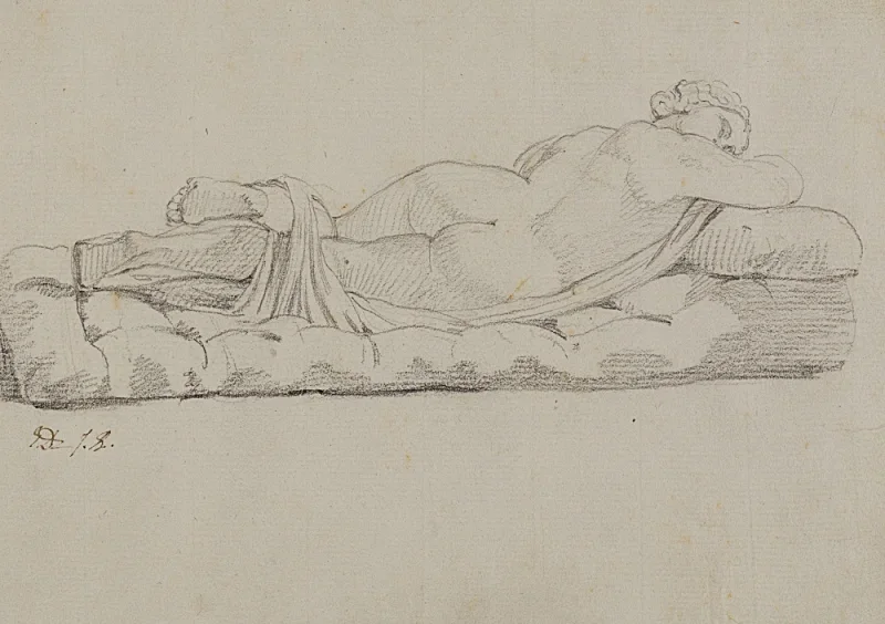 Jacques-Louis David | Hermafrodit - 1780 | Indrammet kunsttryk | Klassicisme | formida