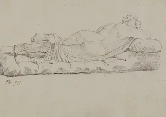 Jacques-Louis David | Hermafrodit - 1780 | Indrammet kunsttryk | Klassicisme | formida