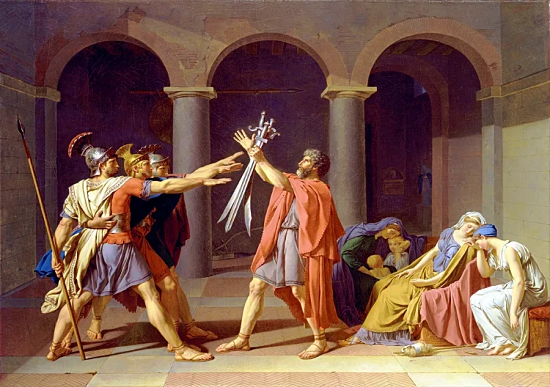 Jacques-Louis David | Horatiernes ed - 1800 | Indrammet kunsttryk | Klassicisme | formida