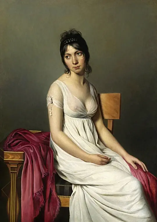 Jacques-Louis David | Ung kvinde i hvidt - 1798 | Indrammet kunsttryk | Klassicisme | formida