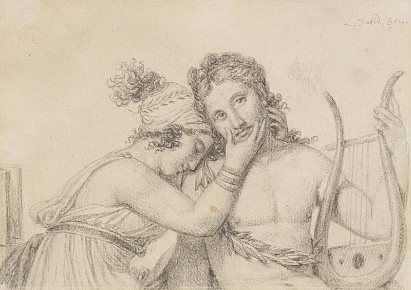Jacques-Louis David | Orpheus und Eurydike - 1817 | Gerahmter Kunstdruck | Klassizismus | formida