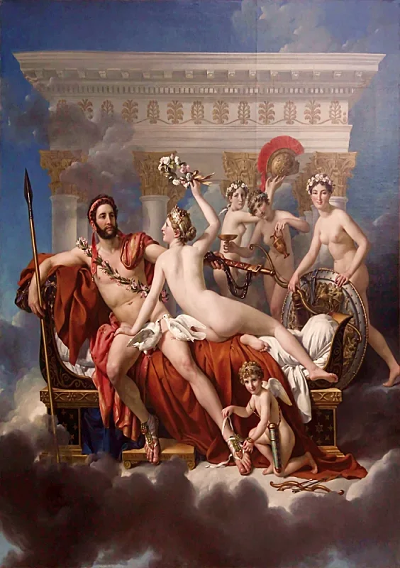 Jacques-Louis David | Mars wird von Venus entwaffnet – 1824 | Gerahmter Kunstdruck | Klassizismus | formida