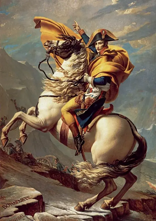 Jacques-Louis David | Napoleon krydser Alperne - 1800 | Indrammet kunsttryk | Klassicisme | formida