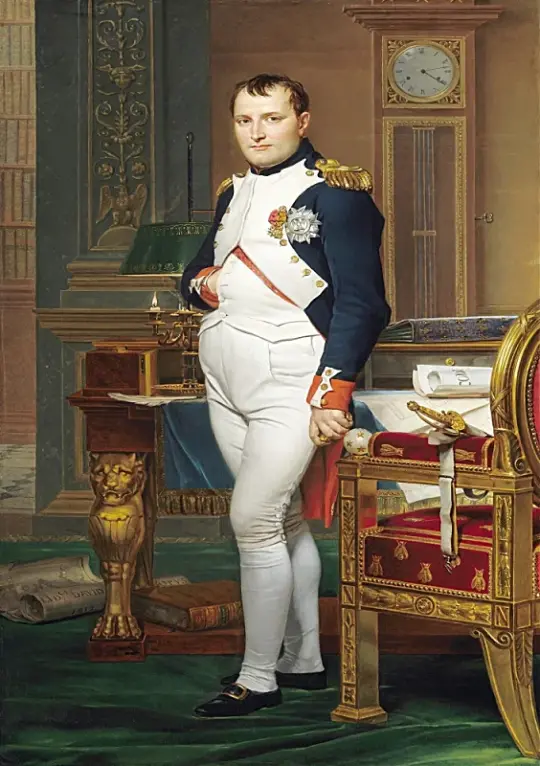Jacques-Louis David | Kejser Napoleon i sit studie ved Tuilerierne - 1812 | Indrammet kunsttryk | Klassicisme | formida