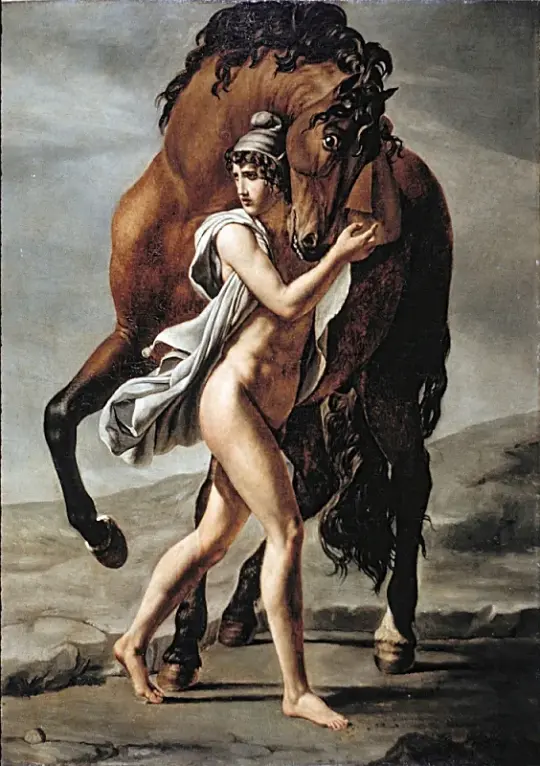 Jacques-Louis David | Romersk ungdom med hest - 1824 | Indrammet kunsttryk | Klassicisme | formida